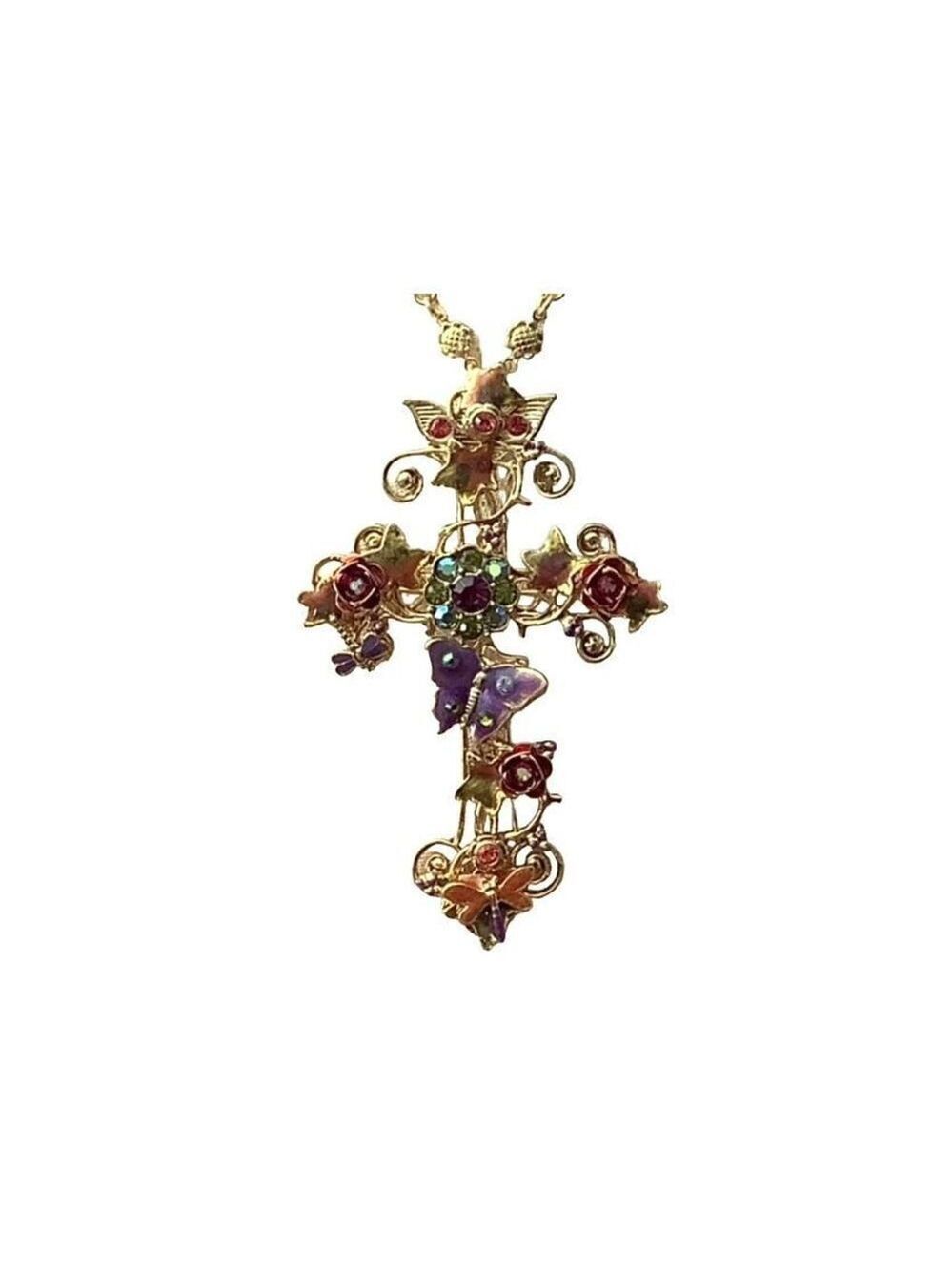 Kirks Folly Mother Earth Cross Pin/Pendant Necklace